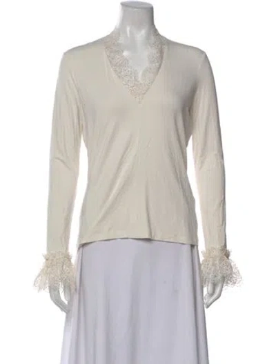 Pre-owned Me+em V-neck Long Sleeve Top W/ Tags In Neutral