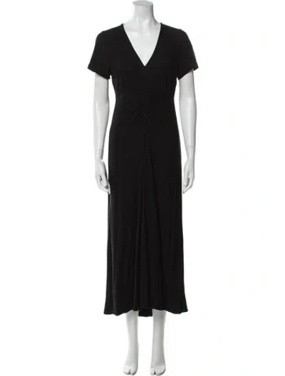 Pre-owned Me+em V-neck Midi Length Dress In Black
