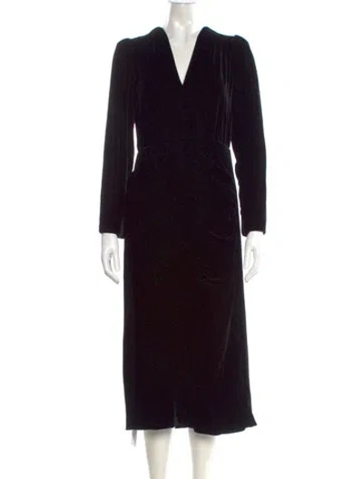 Pre-owned Me+em V-neck Midi Length Dress In Black