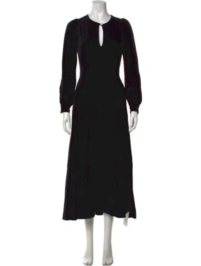 Pre-owned Me+em V-neck Midi Length Dress In Black