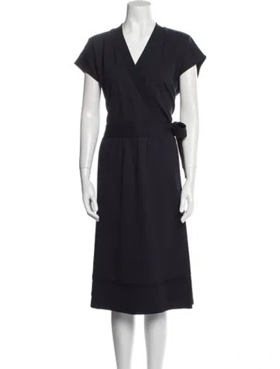 Pre-owned Me+em V-neck Midi Length Dress In Blue