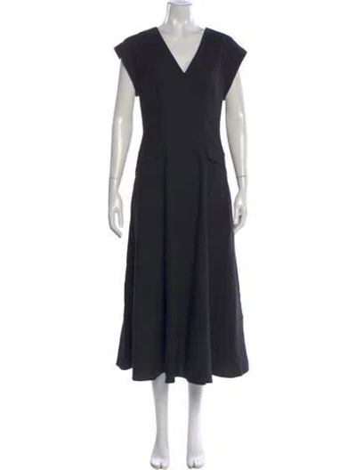 Pre-owned Me+em V-neck Midi Length Dress In Blue