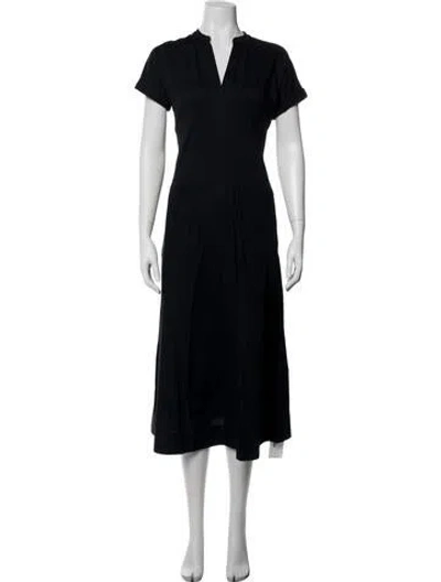 Pre-owned Me+em V-neck Midi Length Dress In Blue