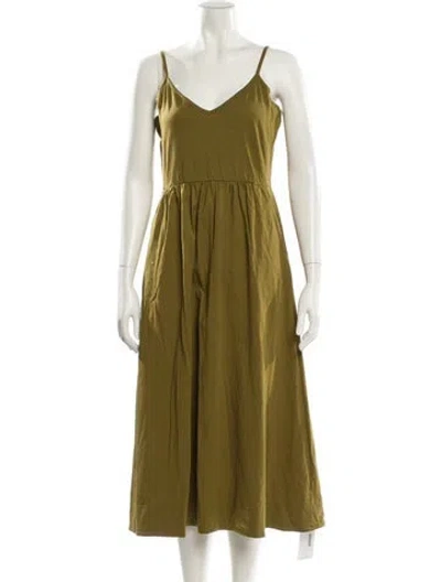 Pre-owned Me+em V-neck Midi Length Dress In Green
