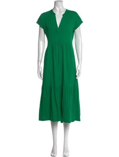 Pre-owned Me+em V-neck Midi Length Dress In Green