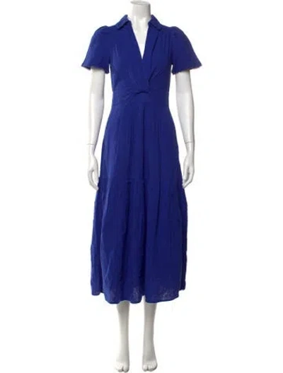 Pre-owned Me+em V-neck Midi Length Dress W/ Tags In Blue