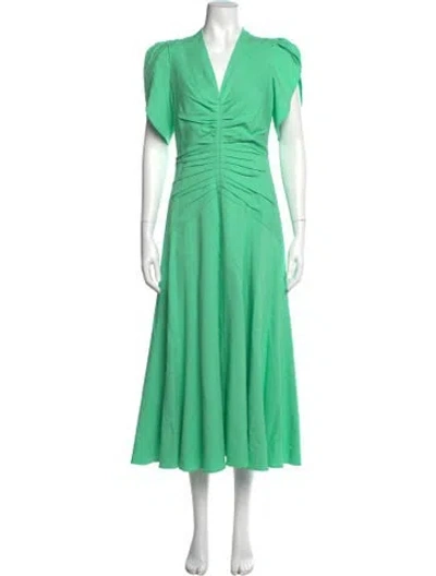 Pre-owned Me+em V-neck Midi Length Dress W/ Tags In Green