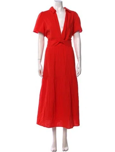 Pre-owned Me+em V-neck Midi Length Dress W/ Tags In Orange