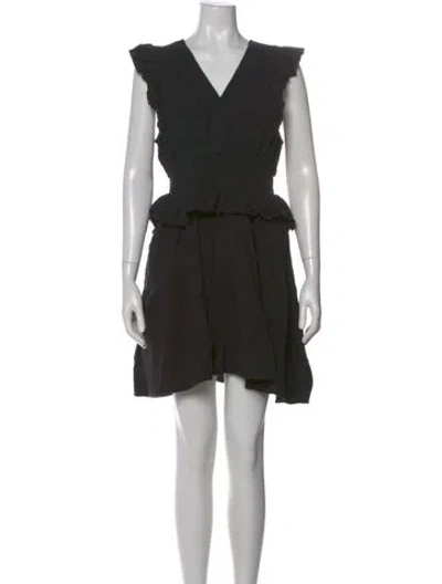 Pre-owned Me+em V-neck Mini Dress In Black