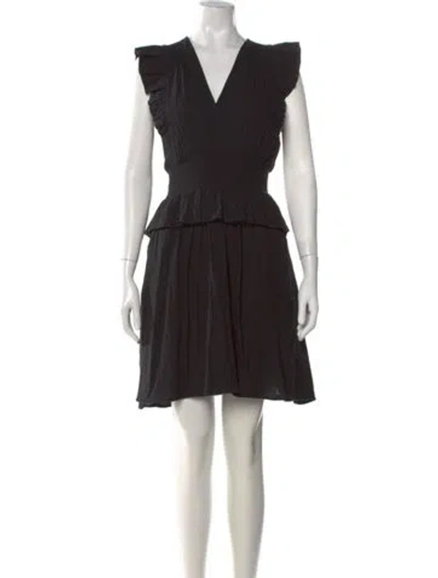 Pre-owned Me+em V-neck Mini Dress In Black