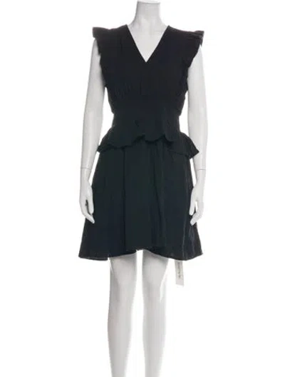 Pre-owned Me+em V-neck Mini Dress In Black