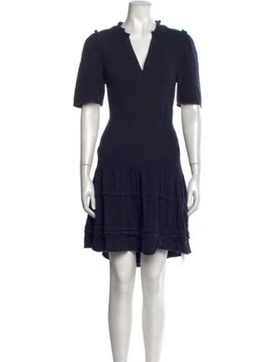 Pre-owned Me+em V-neck Mini Dress In Black