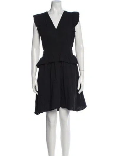 Pre-owned Me+em V-neck Mini Dress In Black