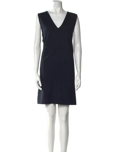 Pre-owned Me+em V-neck Mini Dress In Blue