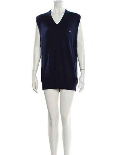 Pre-owned Me+em V-neck Mini Dress In Blue