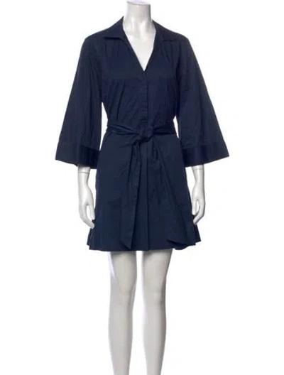 Pre-owned Me+em V-neck Mini Dress In Blue