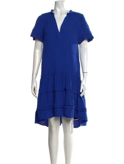 Pre-owned Me+em V-neck Mini Dress In Blue