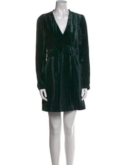 Pre-owned Me+em V-neck Mini Dress In Green