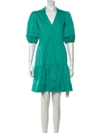 Pre-owned Me+em V-neck Mini Dress In Green