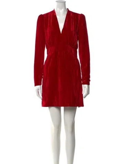 Pre-owned Me+em V-neck Mini Dress In Red
