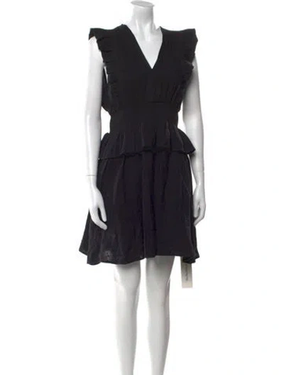 Pre-owned Me+em V-neck Mini Dress W/ Tags In Black