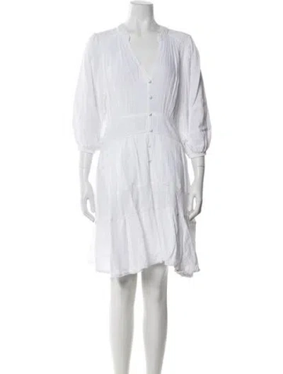 Pre-owned Me+em V-neck Mini Dress In White