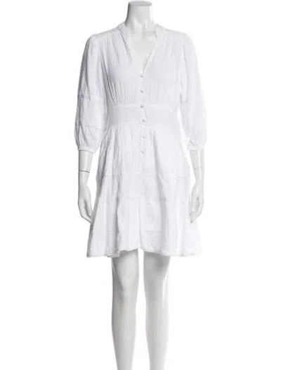 Pre-owned Me+em V-neck Mini Dress In White