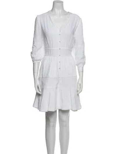 Pre-owned Me+em V-neck Mini Dress In White