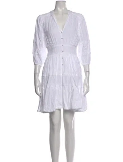 Pre-owned Me+em V-neck Mini Dress In White