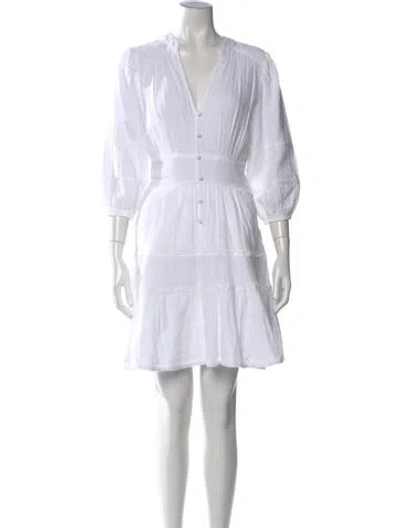Pre-owned Me+em V-neck Mini Dress In White