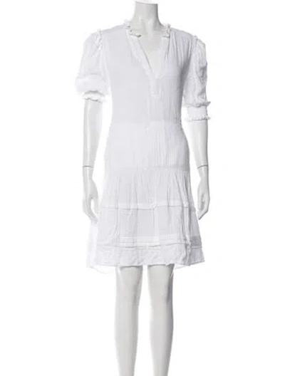 Pre-owned Me+em V-neck Mini Dress In White