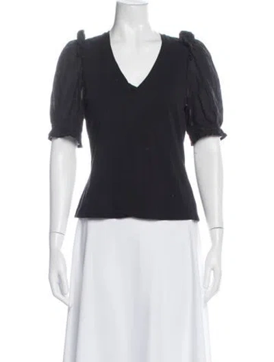 Pre-owned Me+em V-neck Short Sleeve Top In Blue