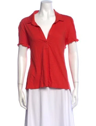Pre-owned Me+em V-neck Short Sleeve Top In Red