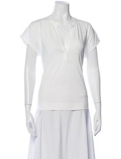 Pre-owned Me+em V-neck Short Sleeve T-shirt In White