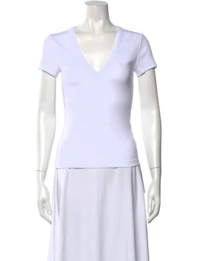 Pre-owned Me+em V-neck Short Sleeve T-shirt In White