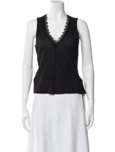 Pre-owned Me+em V-neck Sleeveless Top In Black