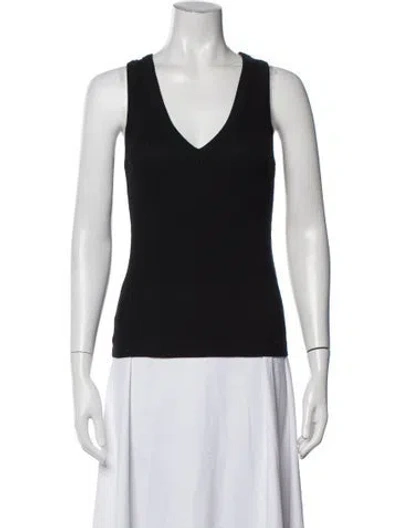 Pre-owned Me+em V-neck Sleeveless Top In Black