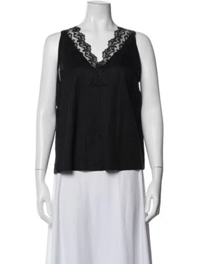 Pre-owned Me+em V-neck Sleeveless Top In Black