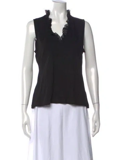 Pre-owned Me+em V-neck Sleeveless Top In Black