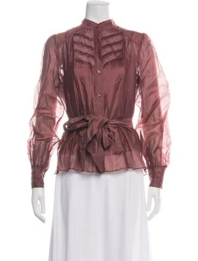 Pre-owned Me+em V-neck Sleeveless Top In Burgundy