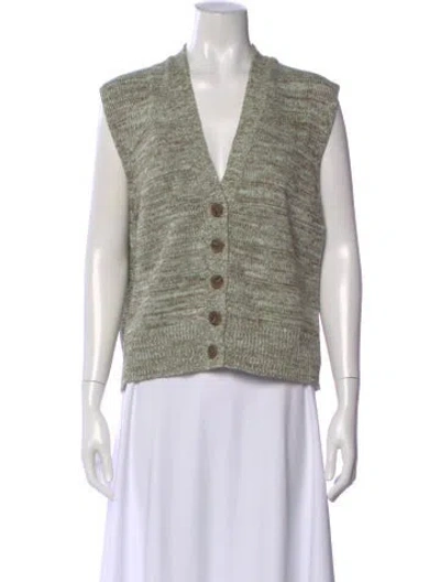 Pre-owned Me+em V-neck Sleeveless Top In Green