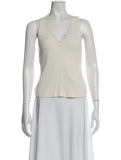 Pre-owned Me+em V-neck Sleeveless Top In Neutral