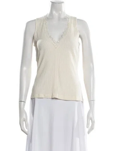Pre-owned Me+em V-neck Sleeveless Top In Neutral