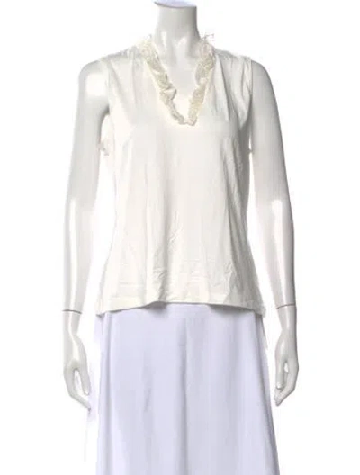 Pre-owned Me+em V-neck Sleeveless Top In Neutral