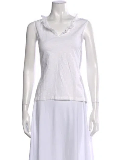 Pre-owned Me+em V-neck Sleeveless Top In White