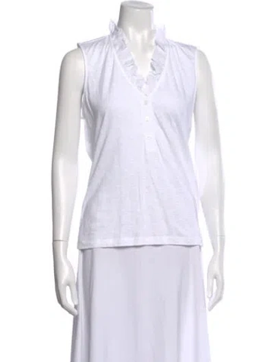 Pre-owned Me+em V-neck Sleeveless Top In White