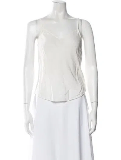 Pre-owned Me+em V-neck Sleeveless Top In White