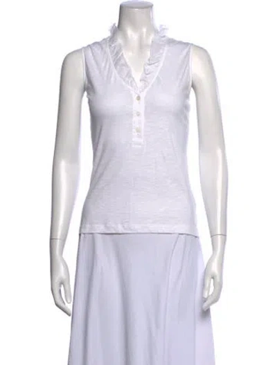 Pre-owned Me+em V-neck Sleeveless Top In White