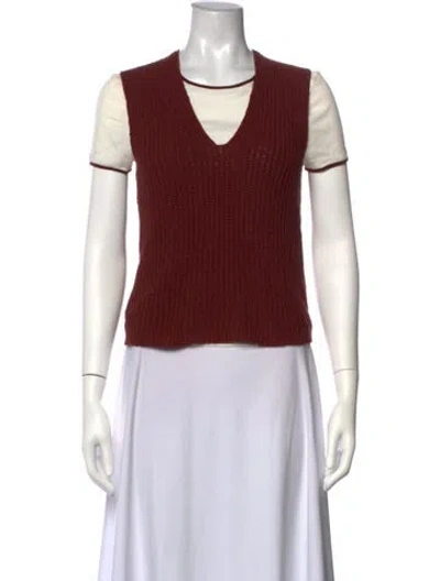 Pre-owned Me+em V-neck Sweater In Brown/neutrals