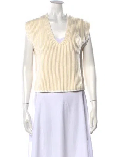 Pre-owned Me+em V-neck Sweater In White